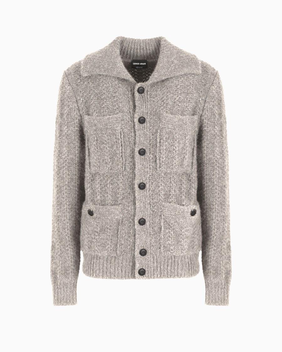 The world of armani CARDIGAN IN ALPACA E COTONE