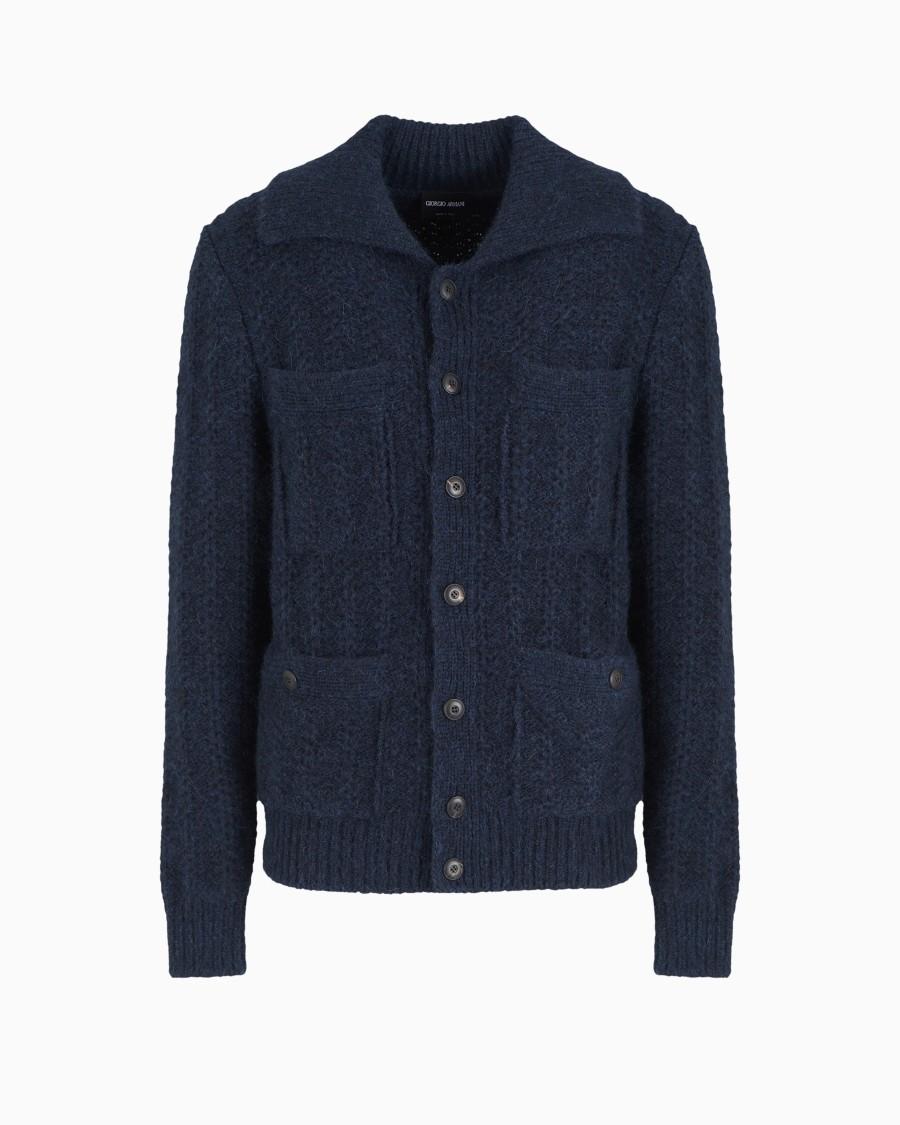 The world of armani CARDIGAN IN ALPACA E COTONE