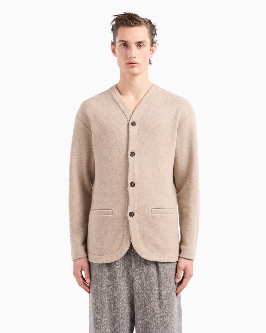 The World Of Armani CARDIGAN IN MISTO CASHMERE