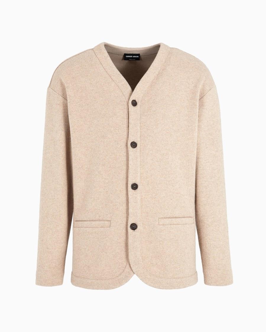 The world of armani CARDIGAN IN MISTO CASHMERE