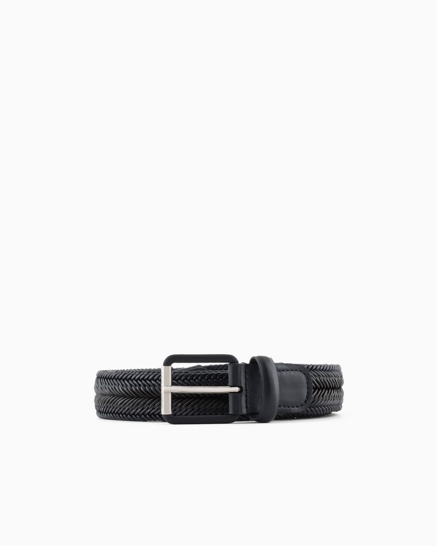 The world of armani CINTURA IN PELLE INTRECCIATA