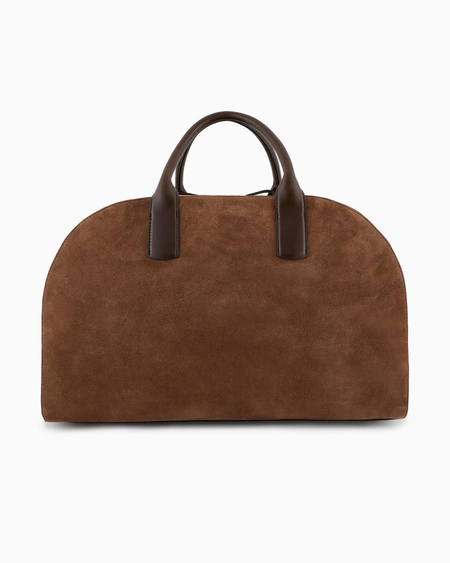 The World Of Armani DUFFLE BAG IN SUEDE E PELLE