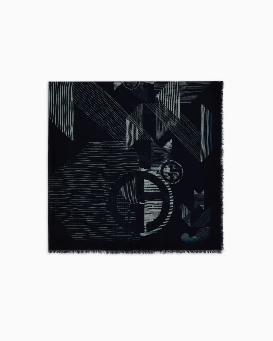 The world of armani FOULARD IN LANA JACQUARD