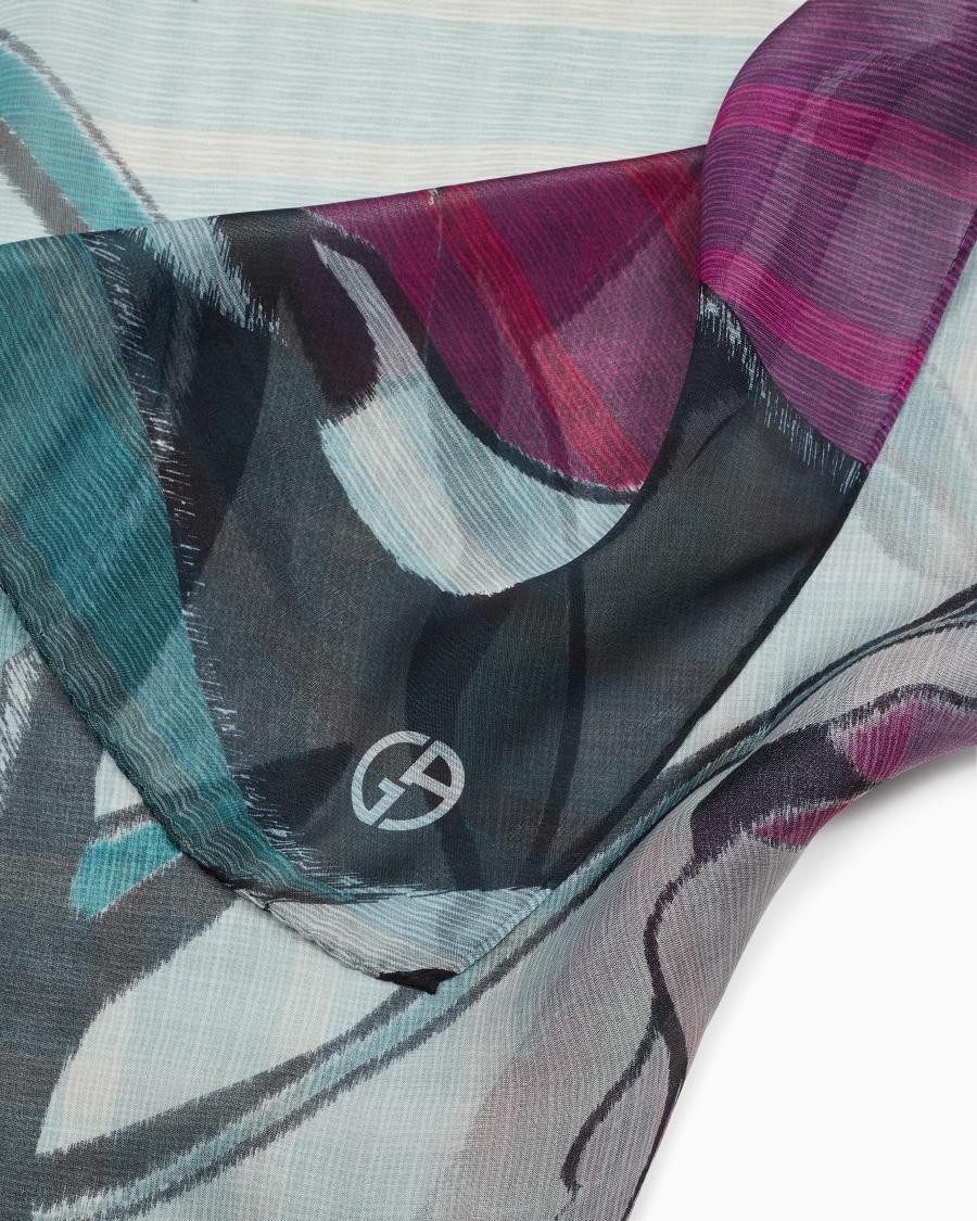 The World Of Armani FOULARD IN SETA STAMPATA