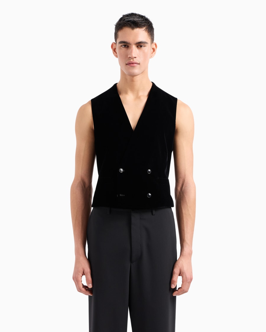 The World Of Armani GILET DOPPIOPETTO IN VELLUTO