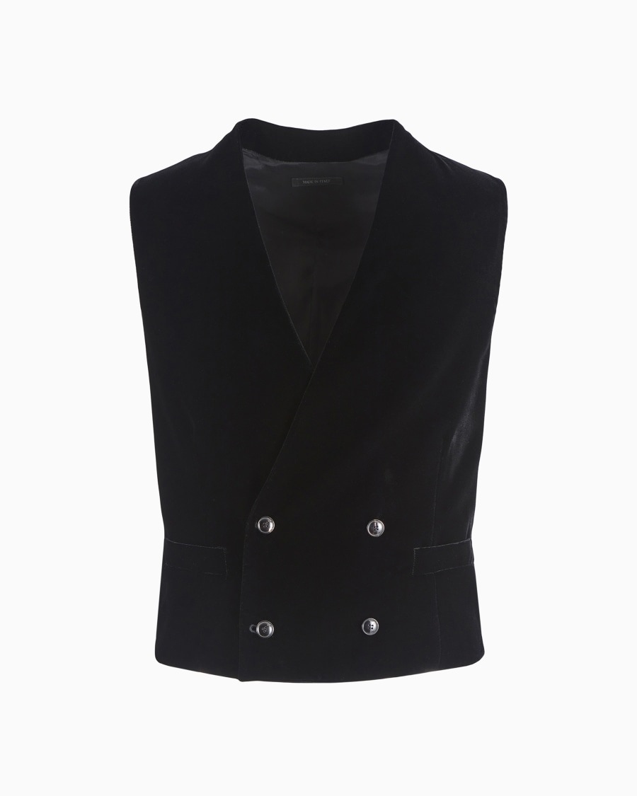 The world of armani GILET DOPPIOPETTO IN VELLUTO