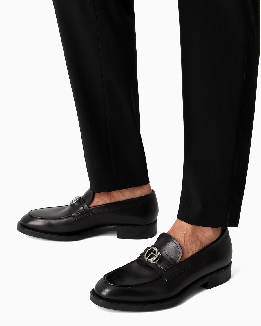 The World Of Armani MOCASSINI IN PELLE CON LOGO