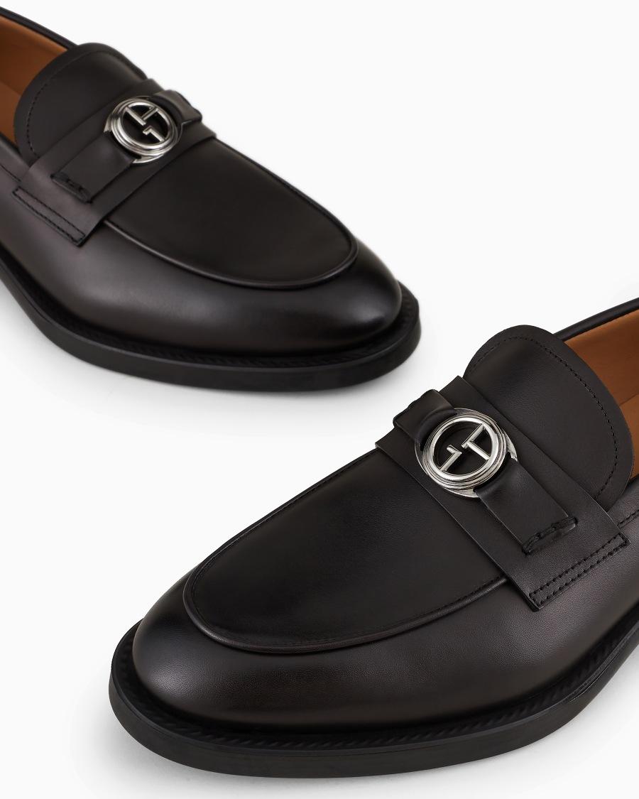 The World Of Armani MOCASSINI IN PELLE CON LOGO