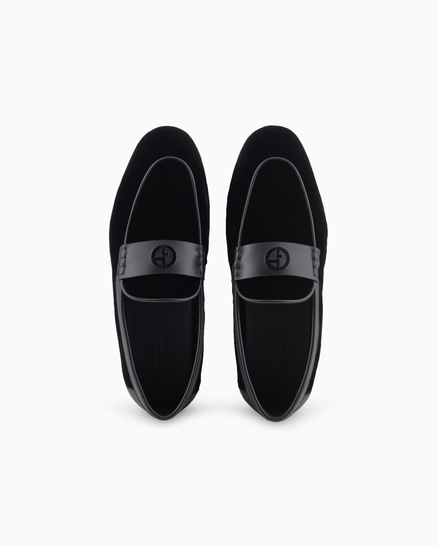 The World Of Armani MOCASSINI IN VELLUTO E PELLE