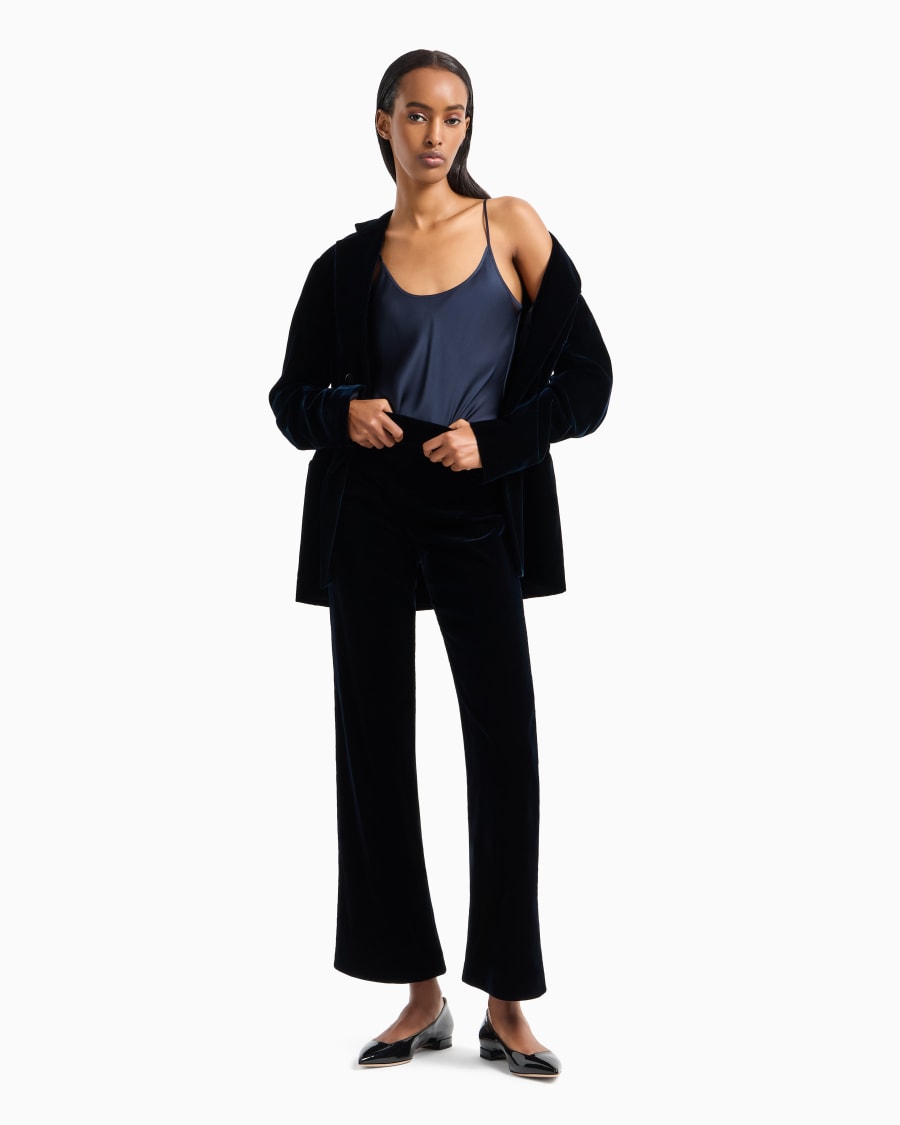 The World Of Armani PANTALONI CROPPED IN VELLUTO