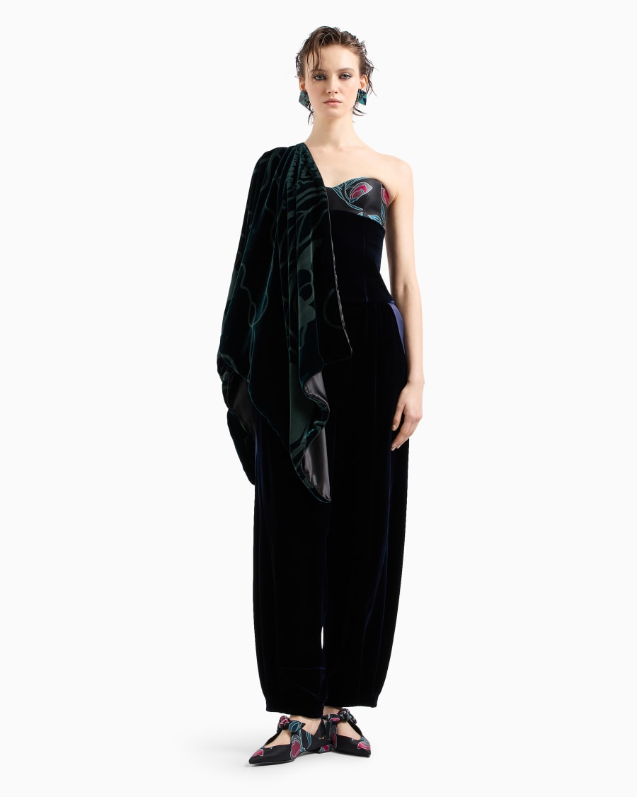 The World Of Armani PANTALONI DRITTI IN VELLUTO