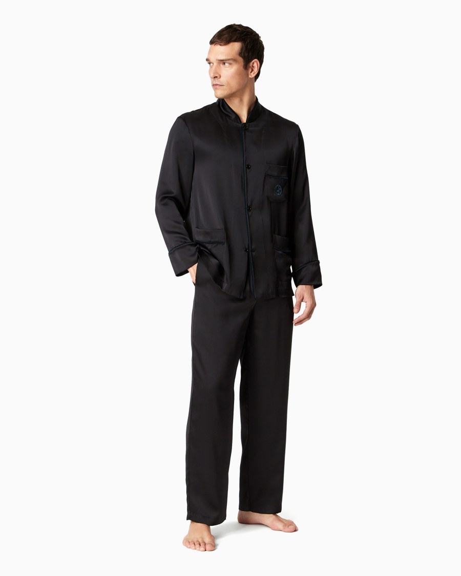 The World Of Armani PIGIAMA IN SETA CON MONOGRAMMA