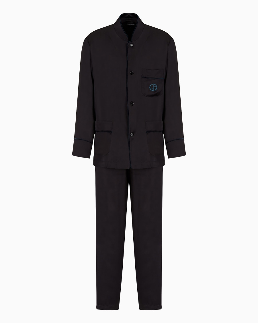 The world of armani PIGIAMA IN SETA CON MONOGRAMMA