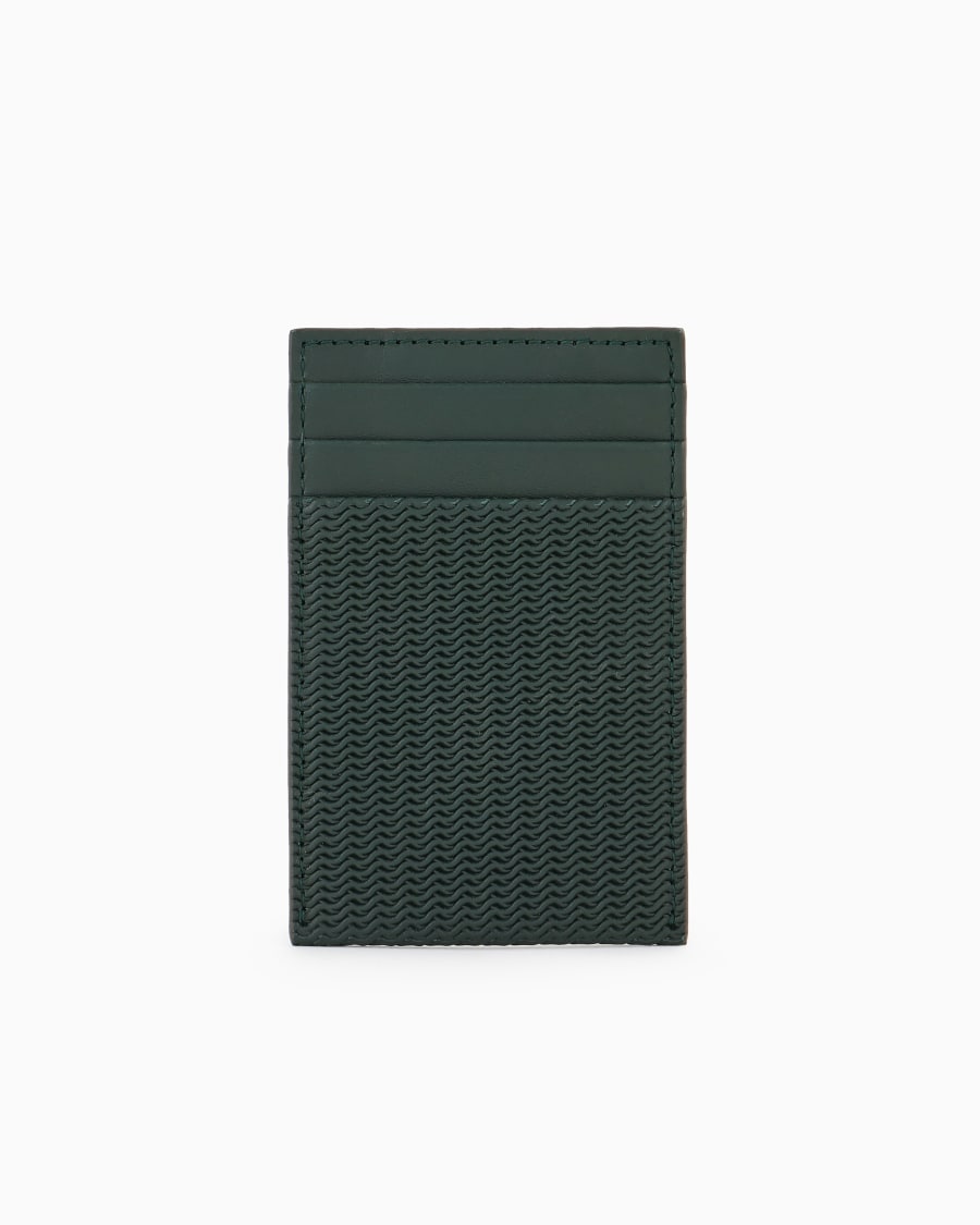 The world of armani PORTACARTE IN PELLE STAMPATA