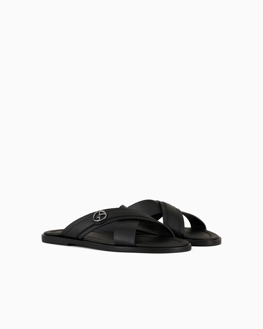 The World Of Armani SANDALI CROSS IN PELLE GRANATA