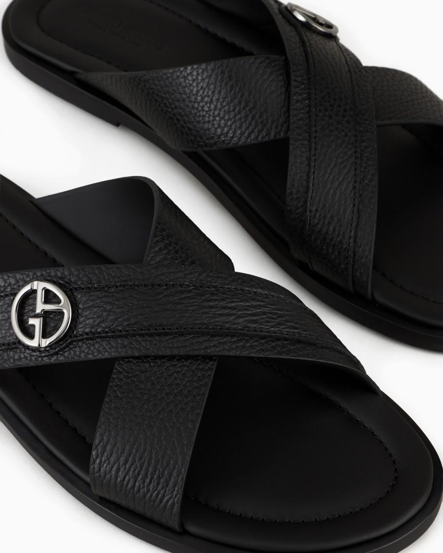 The World Of Armani SANDALI CROSS IN PELLE GRANATA