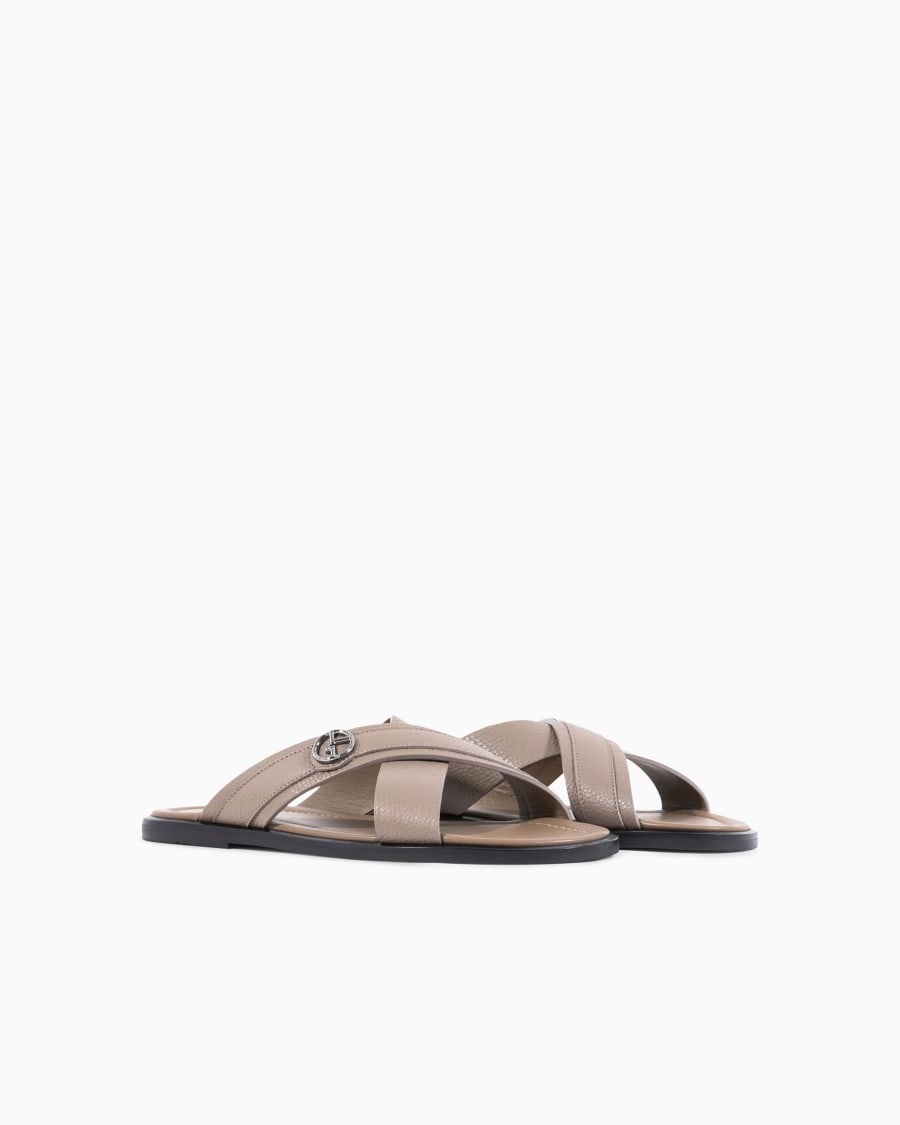 The World Of Armani SANDALI CROSS IN PELLE GRANATA