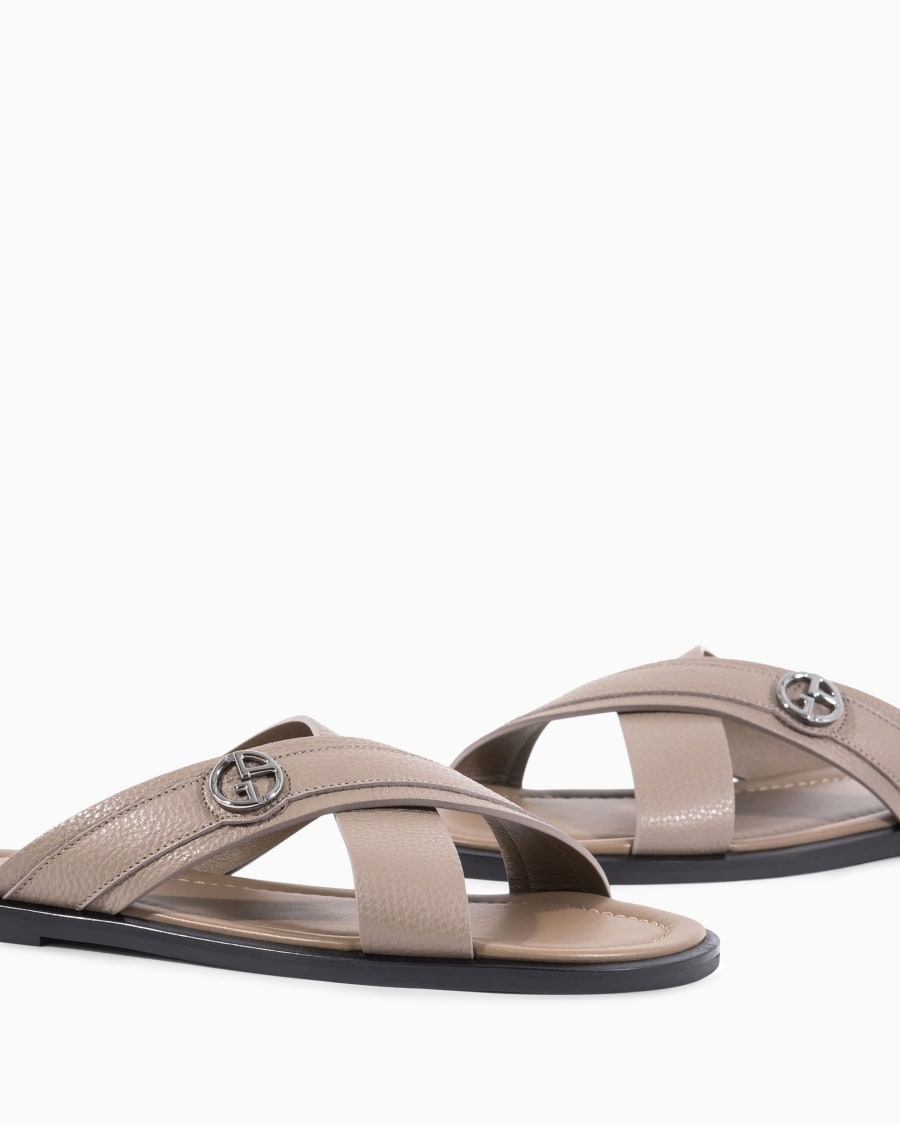 The World Of Armani SANDALI CROSS IN PELLE GRANATA