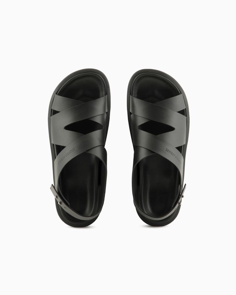 The World Of Armani SANDALI INTRECCIATI IN PELLE