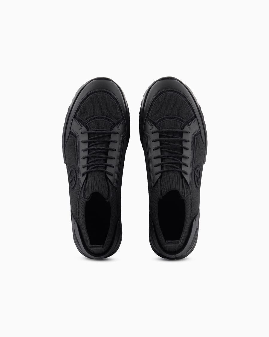 The World Of Armani SNEAKERS IN MAGLIA E PELLE