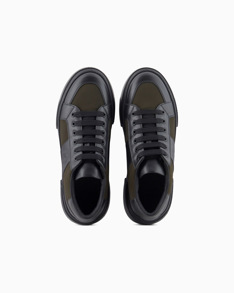 The World Of Armani SNEAKERS IN PELLE E TESSUTO