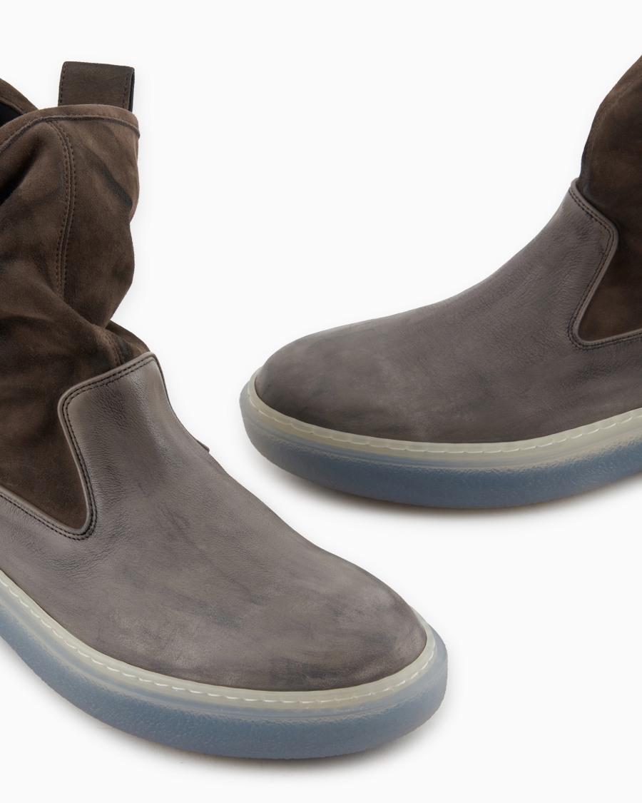 The World Of Armani STIVALETTI IN PELLE E CAMOSCIO