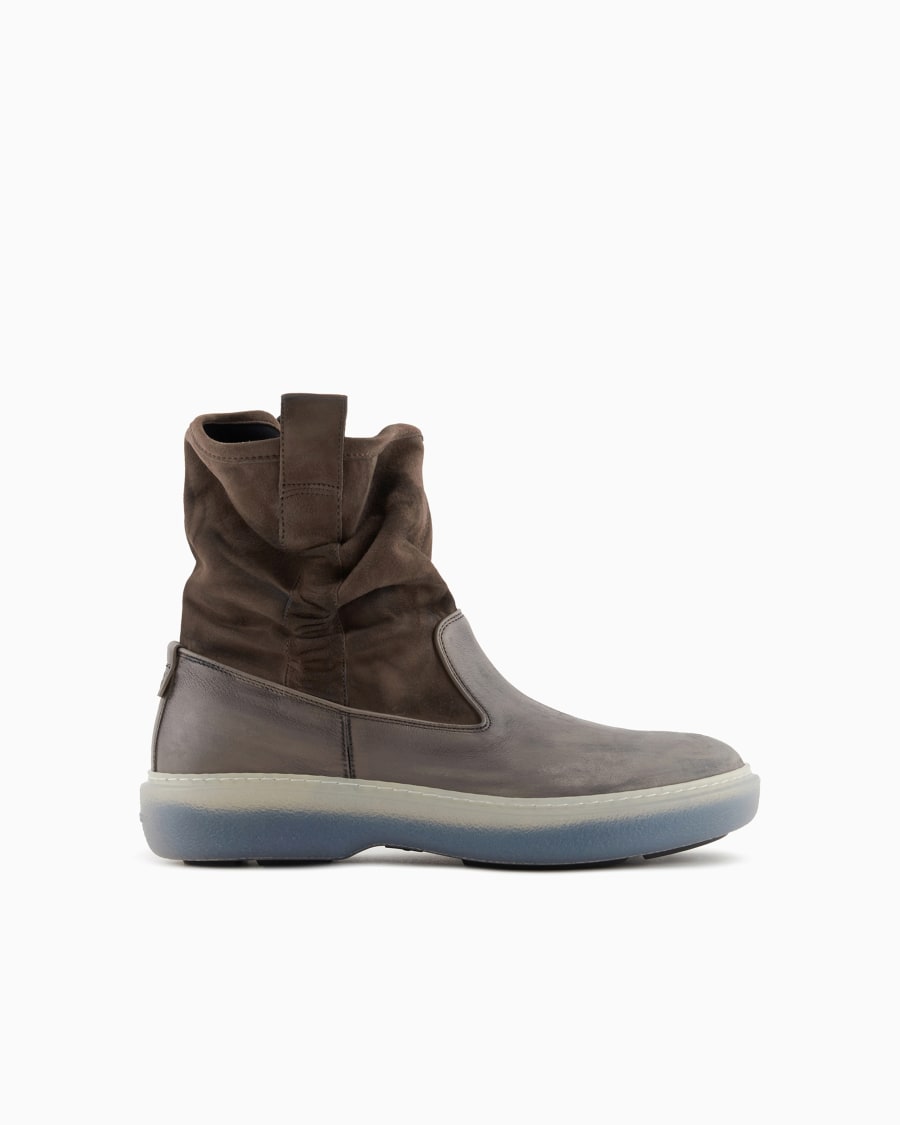 The world of armani STIVALETTI IN PELLE E CAMOSCIO