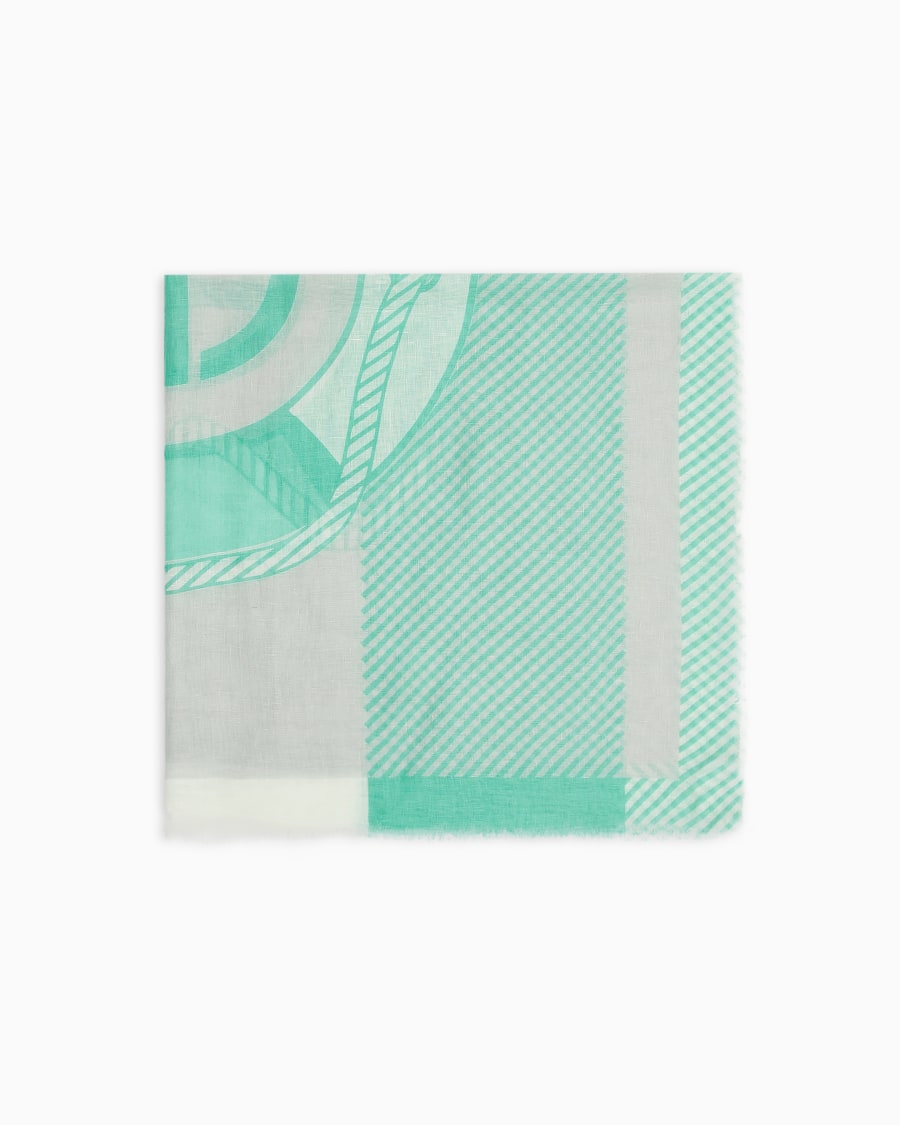 The world of armani STOLA IN LINO STAMPATO