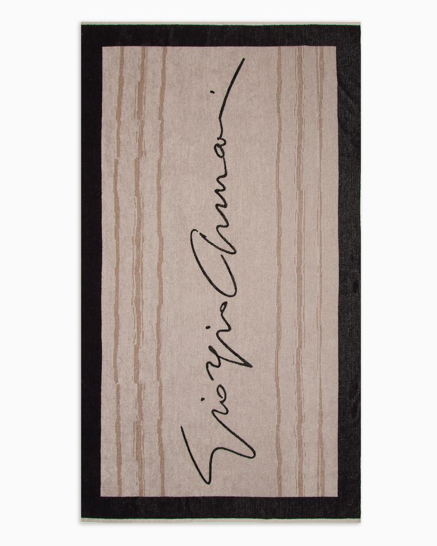 The World Of Armani TELO MARE IN COTONE JACQUARD