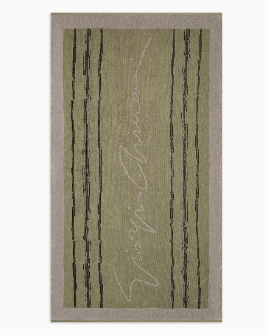 The World Of Armani TELO MARE IN COTONE JACQUARD