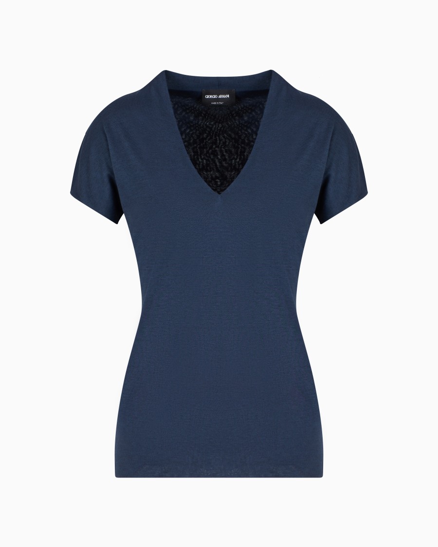 The world of armani TOP CON SCOLLO A V