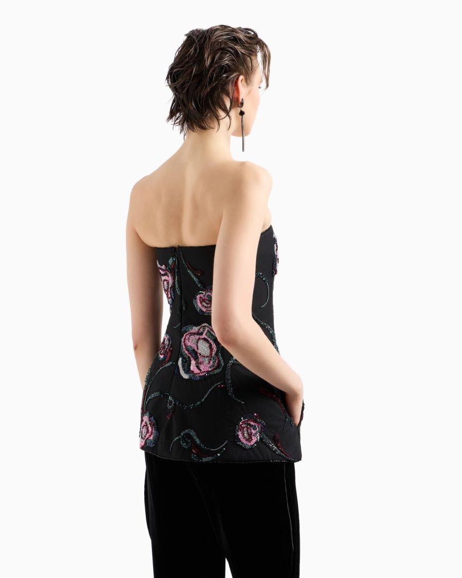 The World Of Armani TOP BUSTIER CON RICAMO FLOREALE ALL-OVER