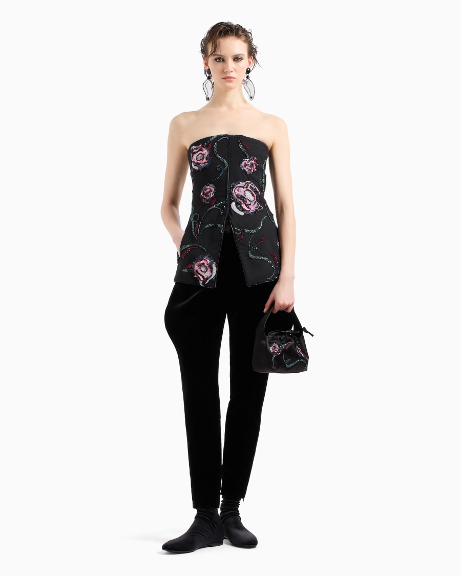 The World Of Armani TOP BUSTIER CON RICAMO FLOREALE ALL-OVER