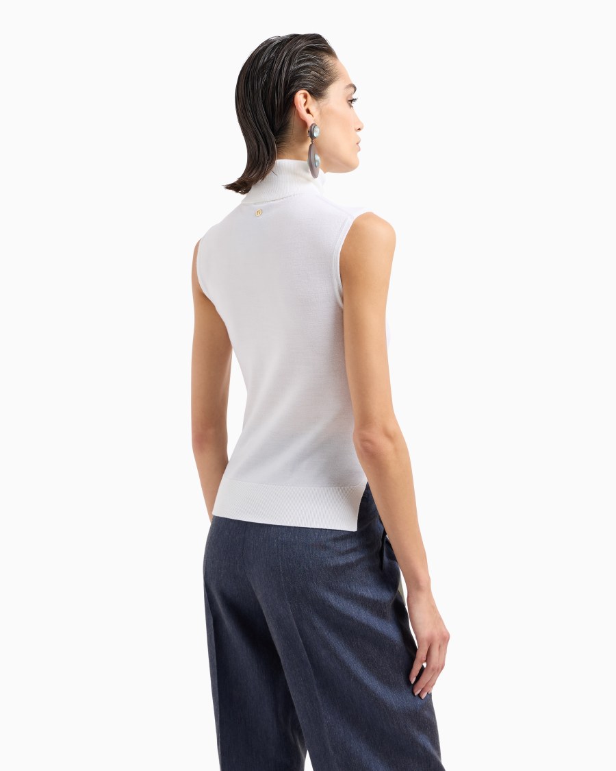 The World Of Armani TOP CON COLLO A LUPETTO IN LANA VERGINE