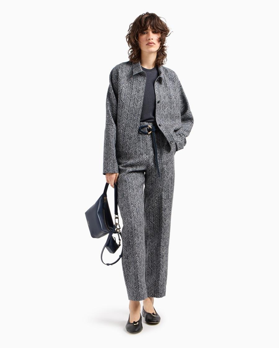 The World Of Armani TOP IN MAGLIA DI MISTO VISCOSA STRETCH