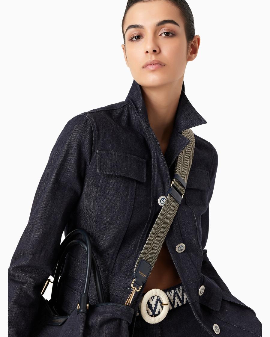 The World Of Armani TRACOLLA A NASTRO LA PRIMA CON DETTAGLI IN PELLE