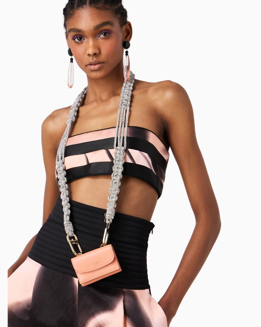 The World Of Armani TRACOLLA LUNGA IN STRASS CON MOTIVO INTRECCIO