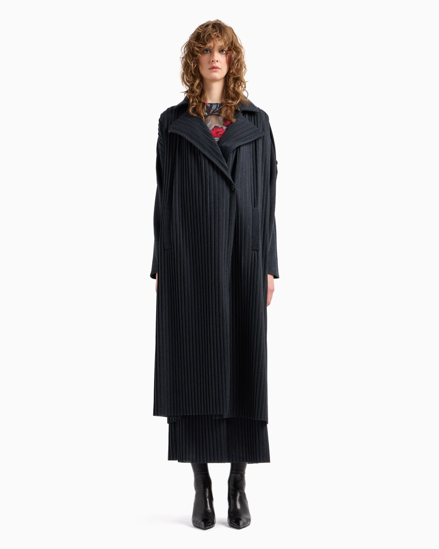The World Of Armani TRENCH LUNGO IN JERSEY DI LANA PLISSÉ