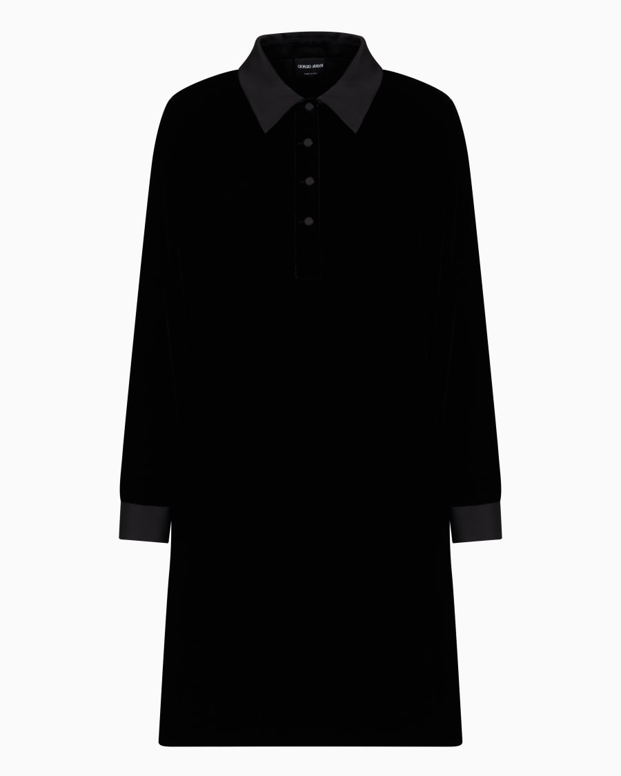 The world of armani TUNICA A MANICHE LUNGHE IN VELLUTO E SETA