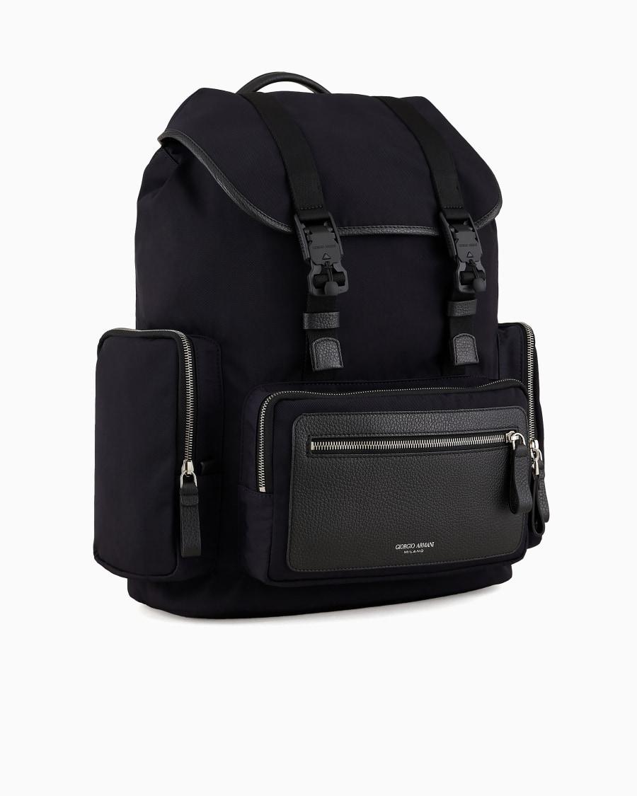 The World Of Armani ZAINO IN NYLON E PELLE GRANATA ASV