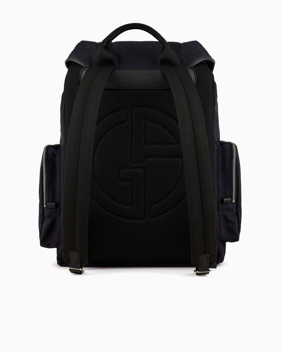 The World Of Armani ZAINO IN NYLON E PELLE GRANATA ASV