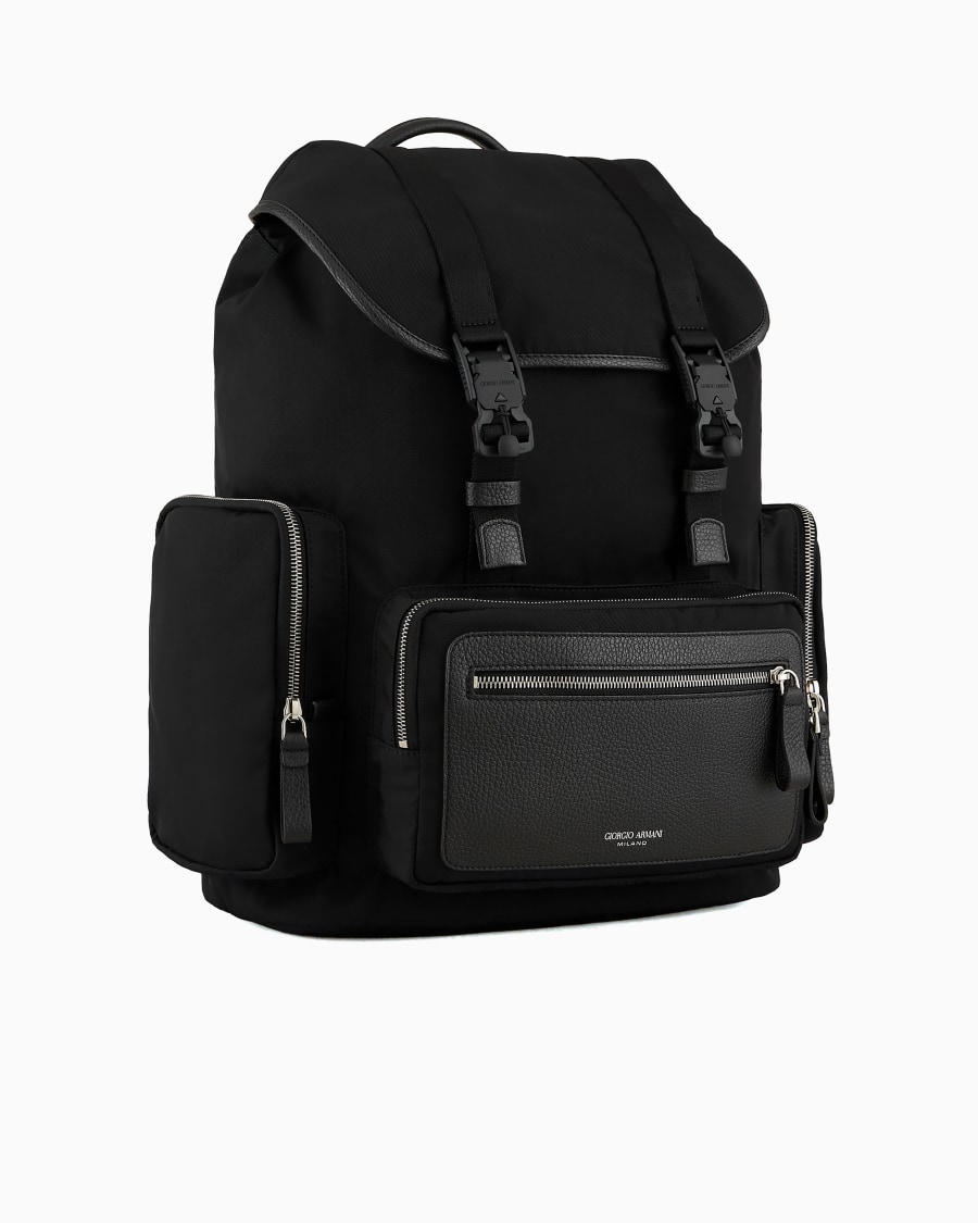 The World Of Armani ZAINO IN NYLON E PELLE GRANATA ASV