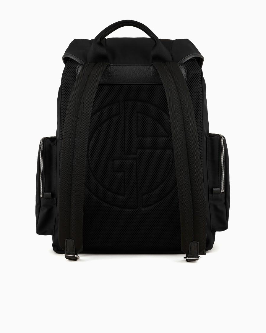 The World Of Armani ZAINO IN NYLON E PELLE GRANATA ASV