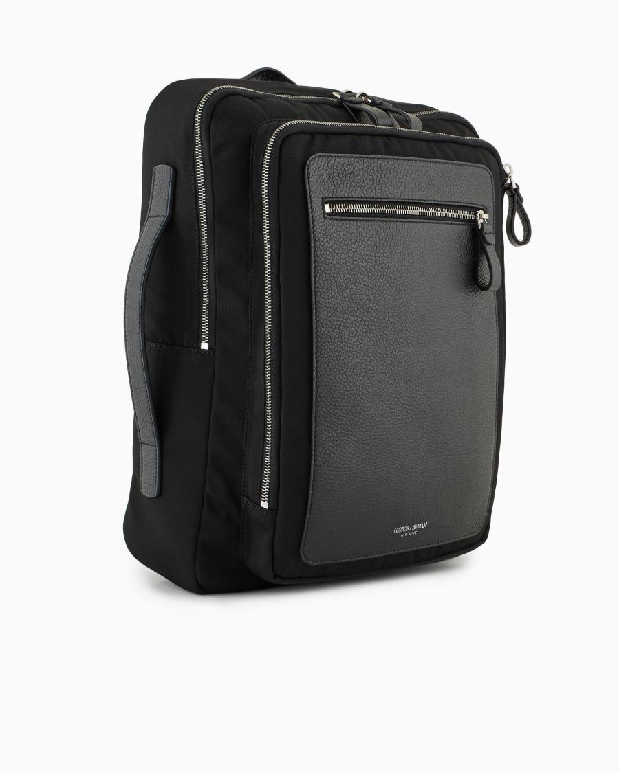 The World Of Armani ZAINO IN NYLON E PELLE GRANATA ASV