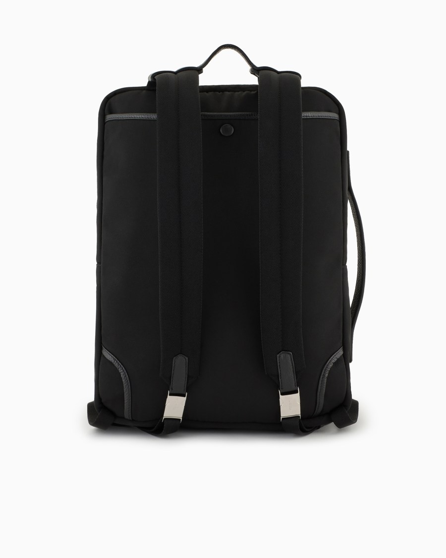 The World Of Armani ZAINO IN NYLON E PELLE GRANATA ASV