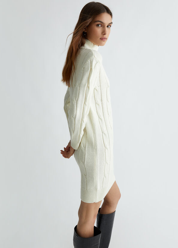 Liu Jo Abito Bianco In Maglia