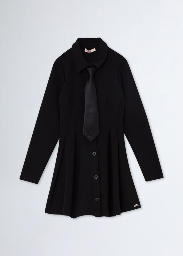 Liu Jo Abito Chemisier In Crêpe Con Cravatta