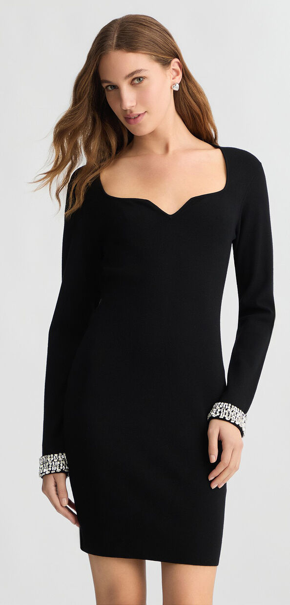 Liu Jo Abito corto nero con ricami gioiello