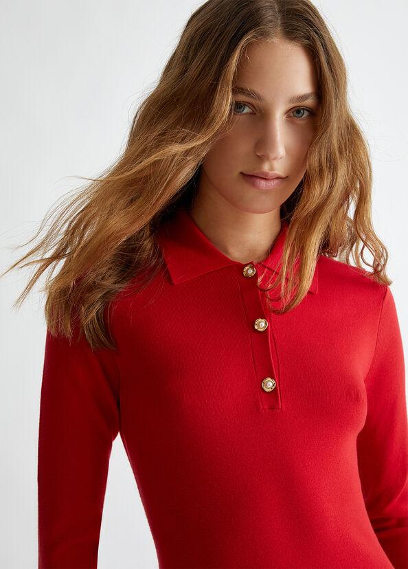 Liu Jo Abito In Maglia Con Bottoni Gioiello