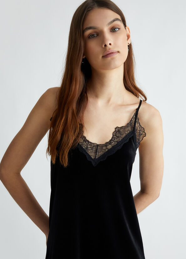 Liu Jo Abito Nero In Velluto